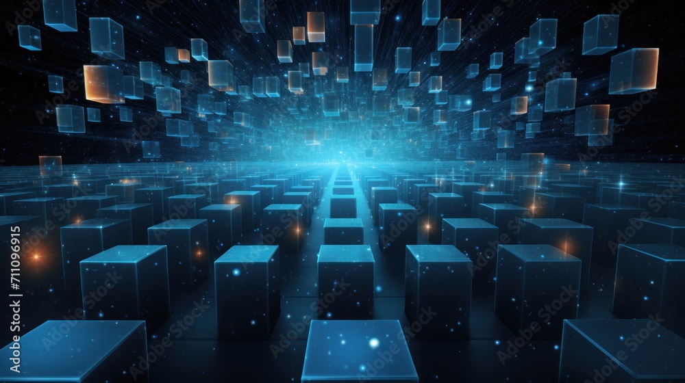 Obraz premium Processing of Data and Information in Spacetime IT Background