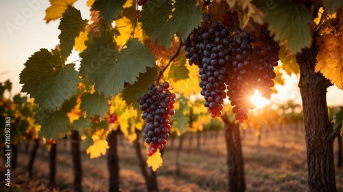 vineyard in autumn in autumn