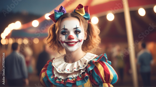 portrait of a woman clown