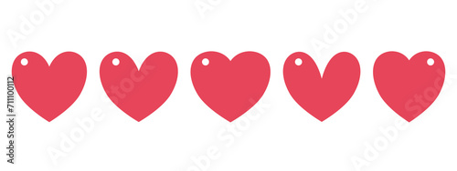 Collection of Hearts tags for printing and cutting – Beautiful set of red heart labels