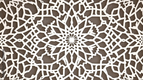 Intricate Islamic Geometric Patterns: Harmonious Wallpaper with Soothing Color Palette