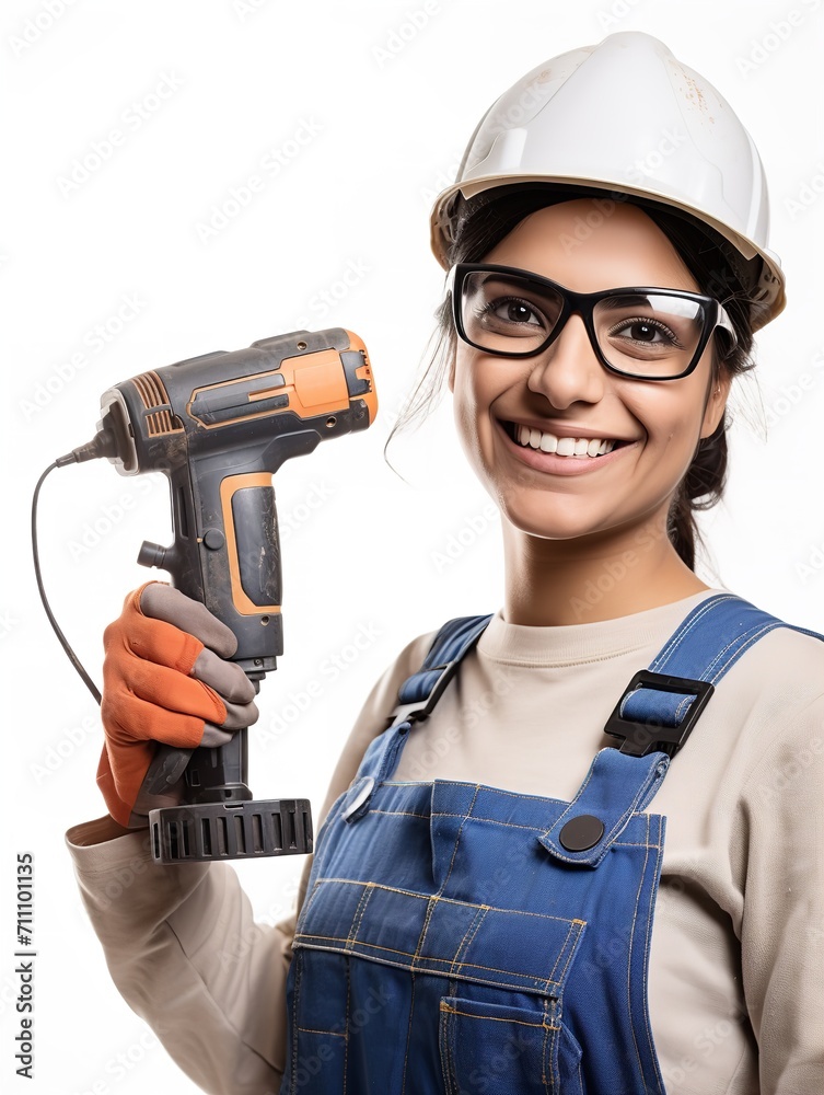 Talented Female Carpenter in Workshop, AI Generated Talented Female Carpenter in Workshop, AI Generated
