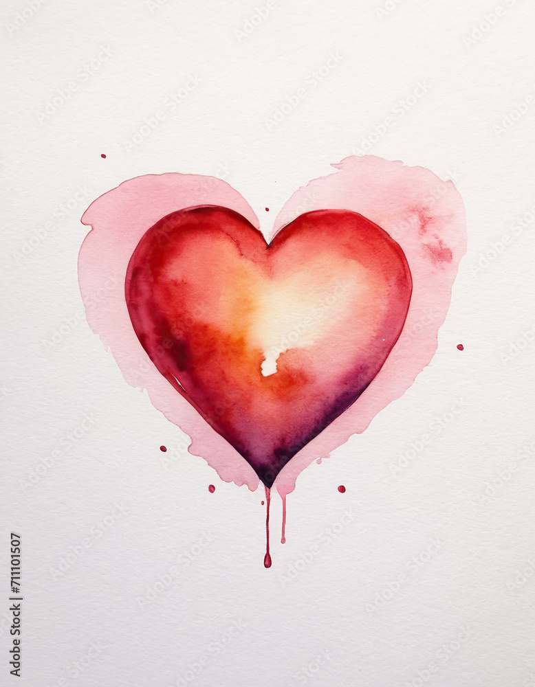 watercolor heart. Concept - love, relationship, art, painting, Valentine's Day Concept