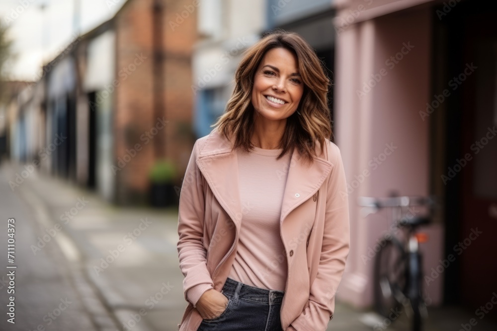 Portrait of a beautiful businesswoman walking in a city street. Portrait of a beautiful businesswoman walking in a city street.