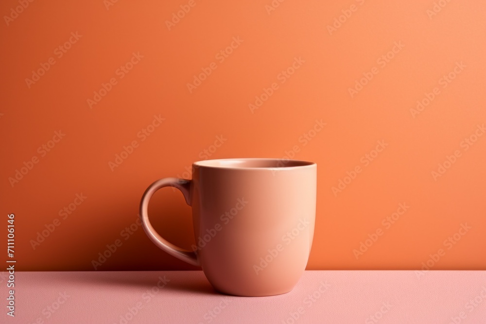 Coffee mug mockup in trendy color. Background with selective focus and copy space Coffee mug mockup in trendy color. Background with selective focus and copy space