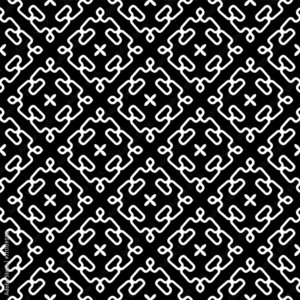 White background with black pattern. Seamless texture for fashion, textile design, on wall paper, wrapping paper, fabrics and home decor. Simple repeat pattern.
White background with black pattern. Seamless texture for fashion, textile design, on wall paper, wrapping paper, fabrics and home decor. Simple repeat pattern.