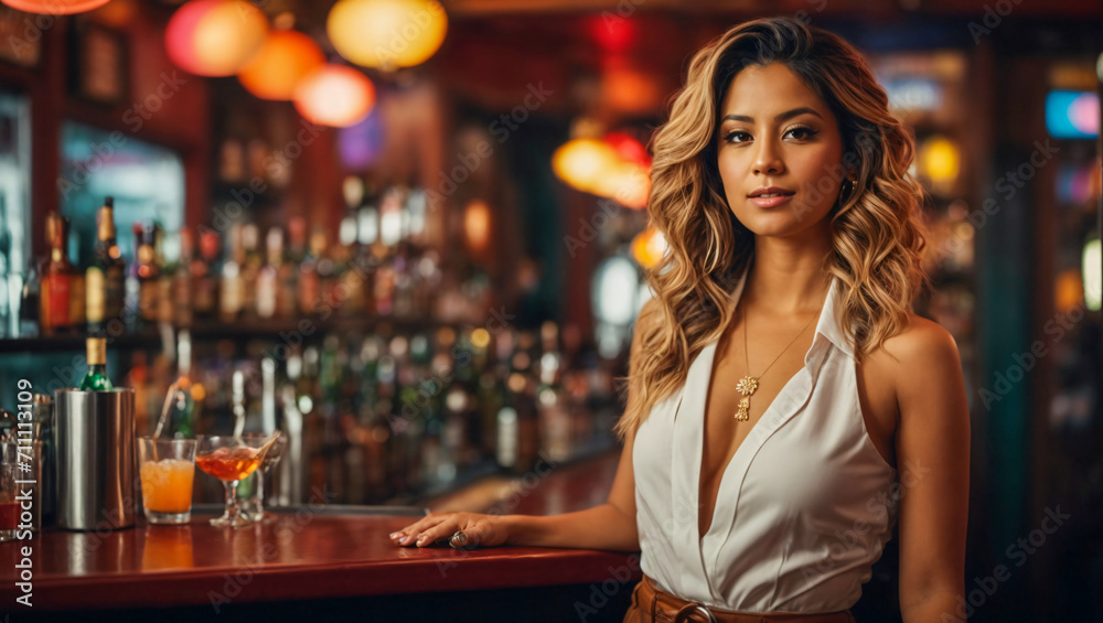 woman in bar