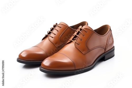Men's leather fashion shoes isolated on white background © protix