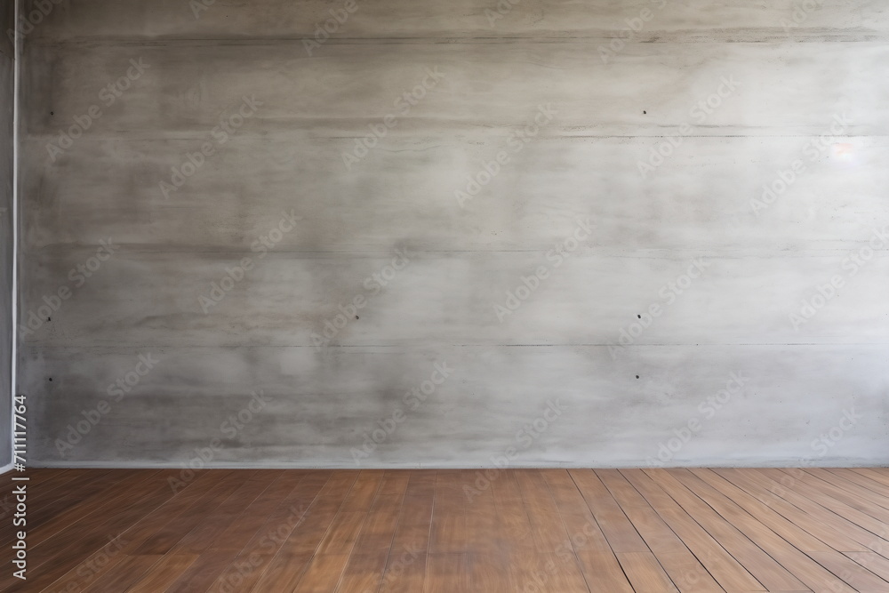 Empty room with concrete wall and wooden floor Empty room with concrete wall and wooden floor