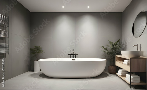 View of modern bathroom interior