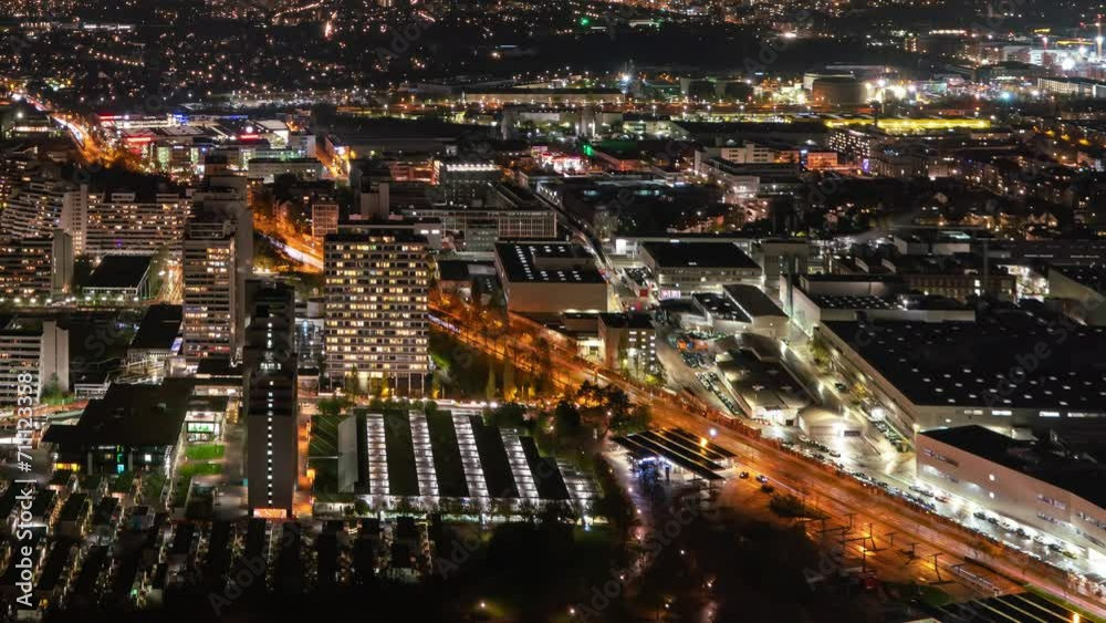 Autumnal Munich Skyline Night Timelapse with Glowing Buildings Autumnal Munich Skyline Night Timelapse with Glowing Buildings