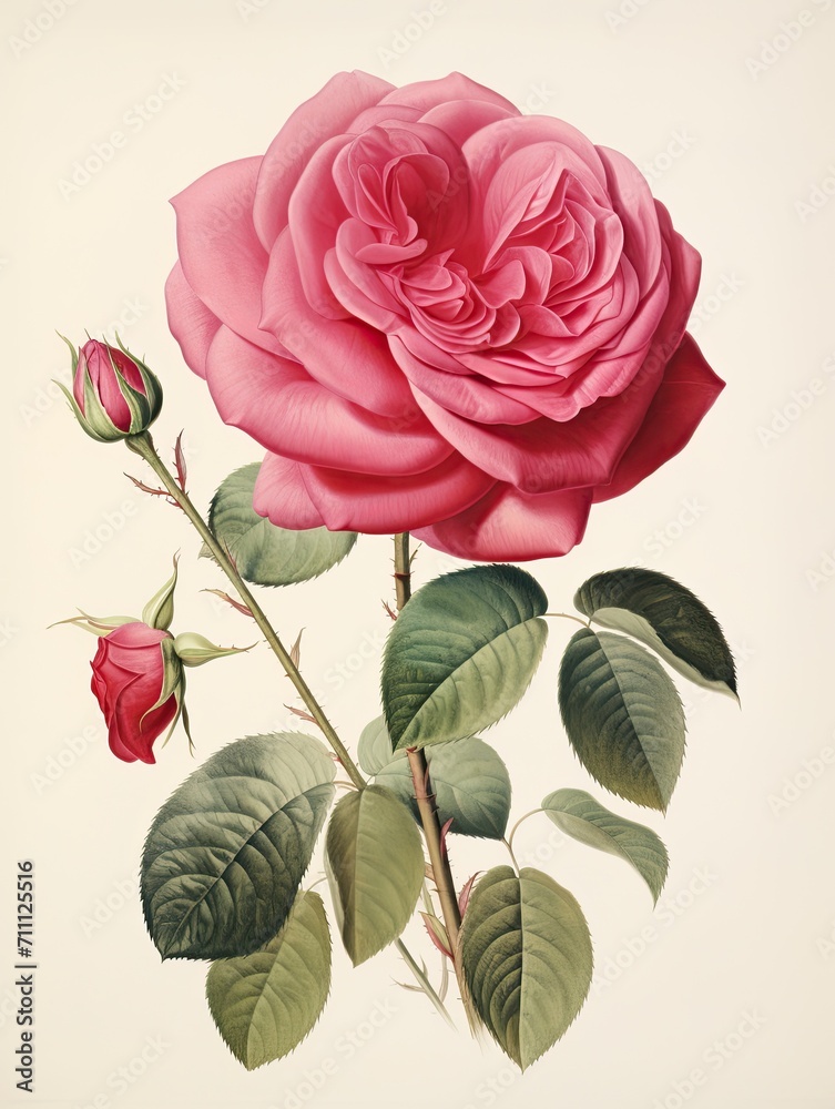 Fototapeta premium Antique Rose Garden Prints: Heritage Rose Varieties Wall Art