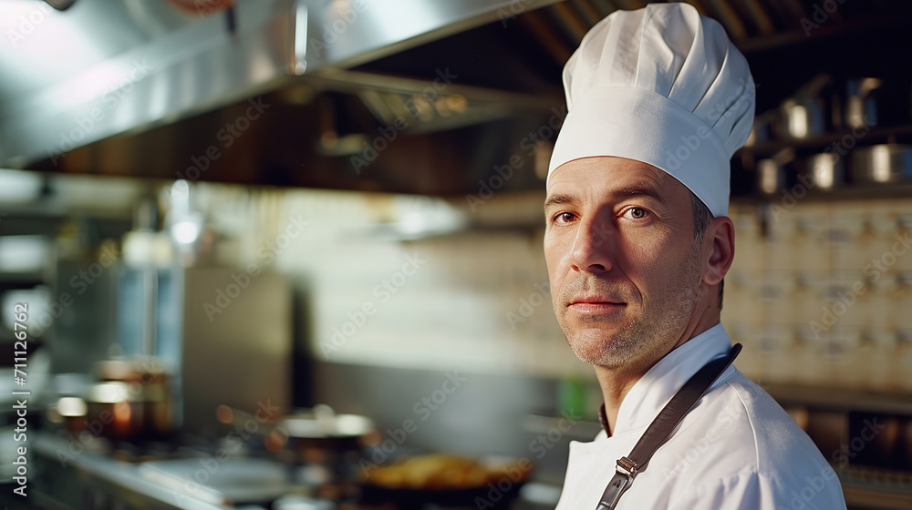 A professional chef prepares various dishes in the kitchen of an expensive restaurant A professional chef prepares various dishes in the kitchen of an expensive restaurant