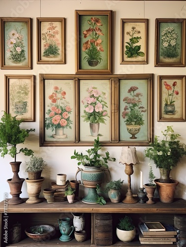 Bohemian Botanical Wall Hangings: Exquisite Vintage Country Cottage Art Display
