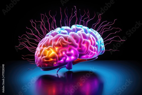 Motley brain creativity, insight, mind axon flow state. Ideation, problem-solving, originality in creative process. Creative thinking, associative thinking, brain networks, Default Mode Network (DMN)