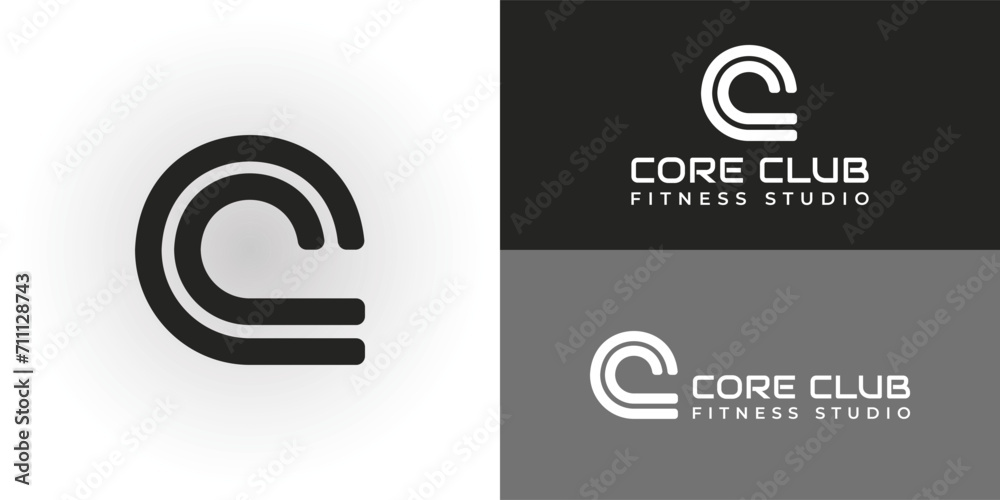 abstract initial letter CC logo in black and grey color isolated in white background applied for physical fitness community logo also suitable for the brands or companies that have the same initial