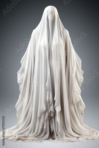 A sculpture of a veiled woman