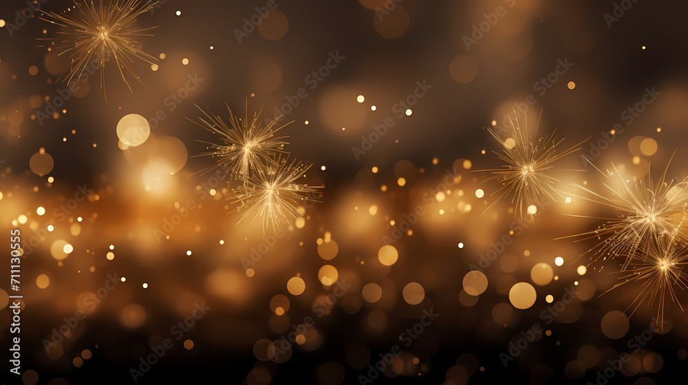 Obraz premium Beautiful fireworks background at night for holiday decoration