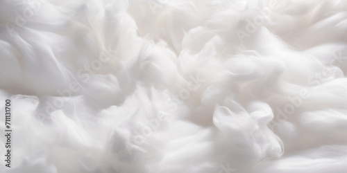 Cotton soft fiber texture background, white fluffy natural material. photo
