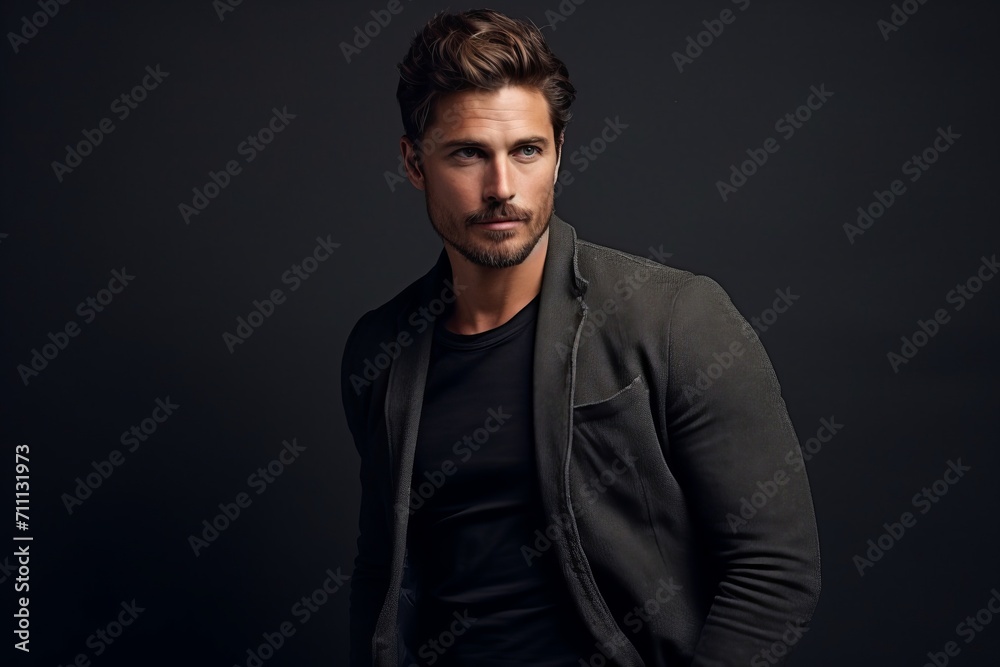 Portrait of a handsome man in casual clothes. Men's beauty, fashion. Portrait of a handsome man in casual clothes. Men's beauty, fashion.