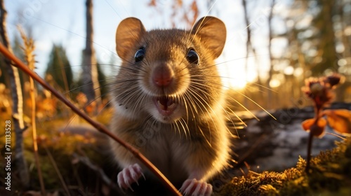 Cute Mouse in the Woods photo