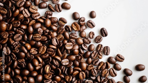 Abstract background of close-up view of coffee beans.