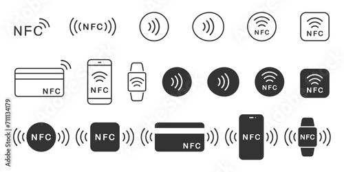 Nfc icon. Wireless payment, contactless. Illustration vector
