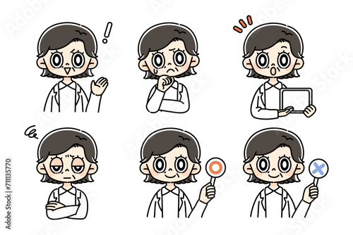 年配女性の医者セット