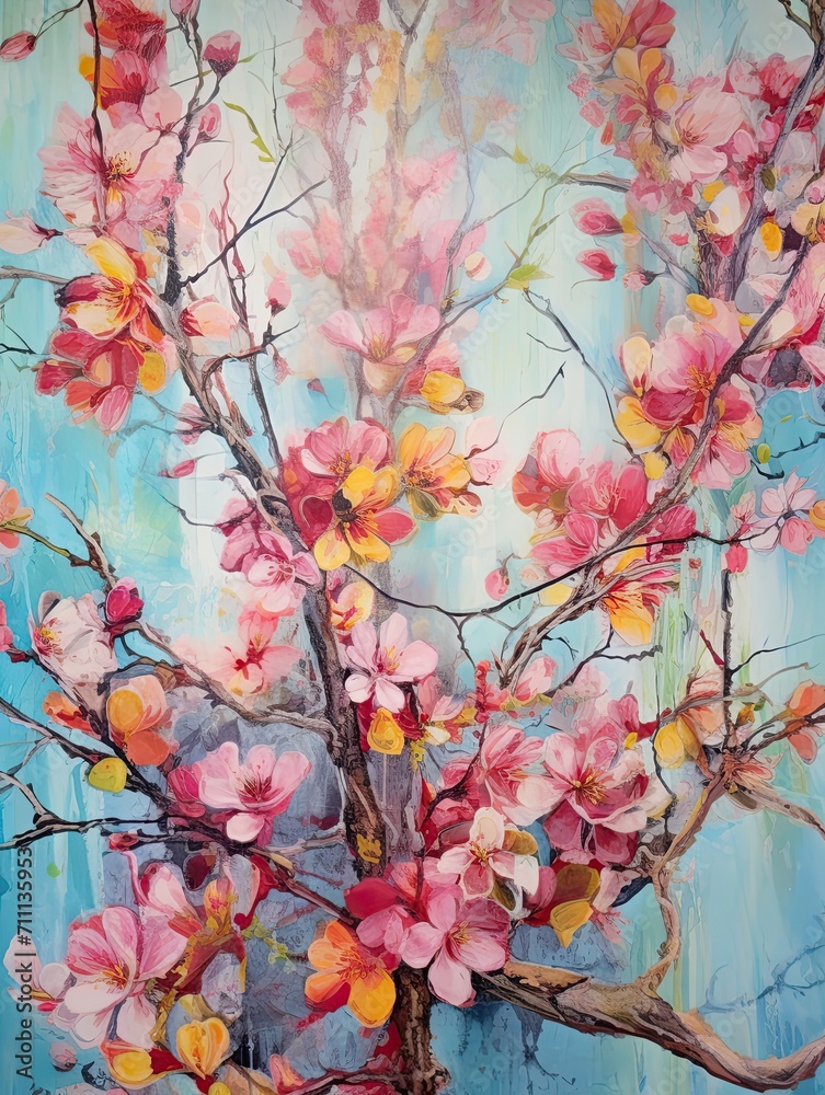 Vibrant Spring Blossom Prints: Nature in Bloom Wall Art and Vintage Paintings