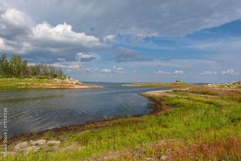 Russia, Chelyabinsk region, Argazin reservoir. Summer in the Southern Urals.