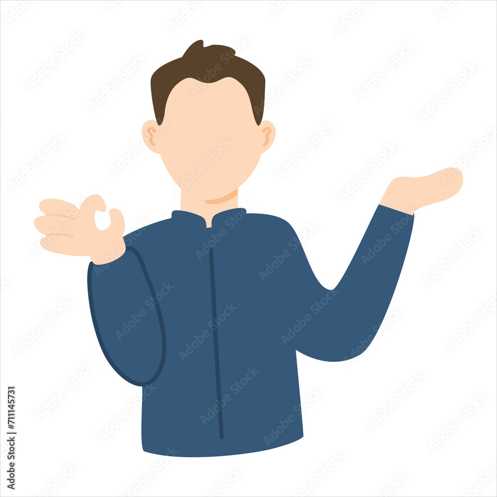 Businessman greeting gesture faceless illustration Businessman greeting gesture faceless illustration