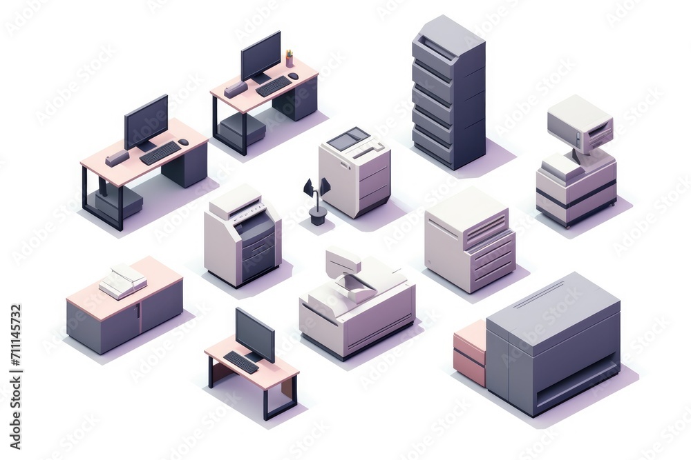 Office photocopier   icon in 3D style