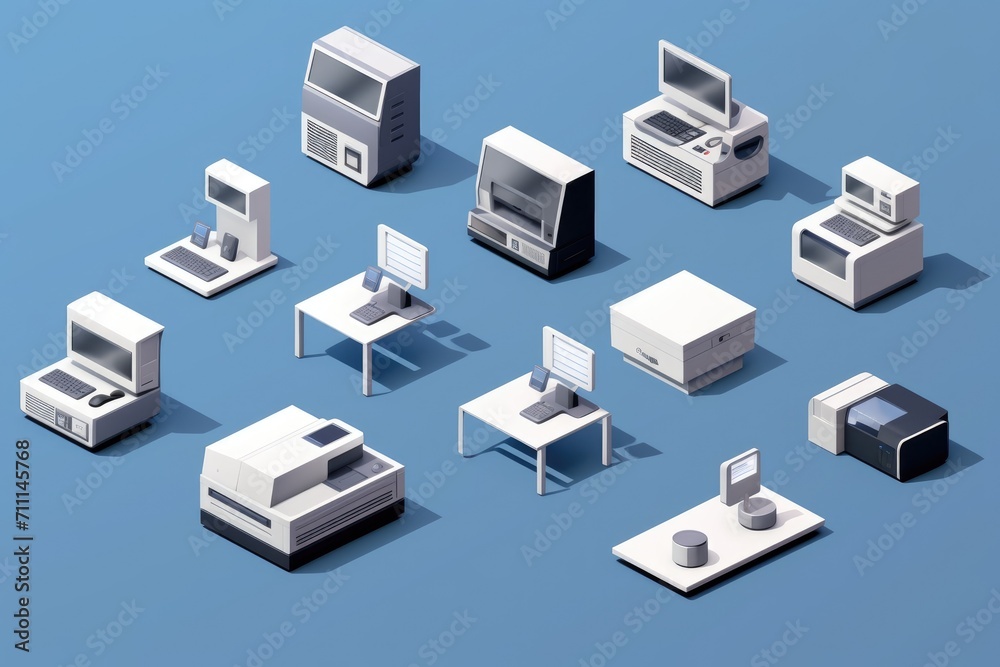 Office photocopier icon in 3D style Office photocopier icon in 3D style