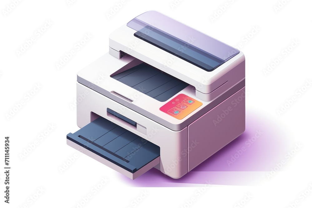 Office photocopier icon in 3D style Office photocopier icon in 3D style