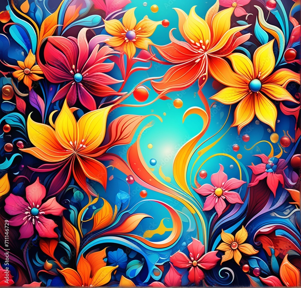Colorful Floral Graphics