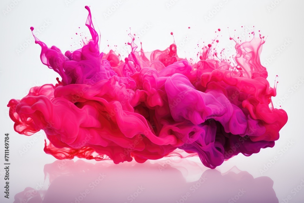 Colorful texture, background, colorful shapes of liquid on white background.