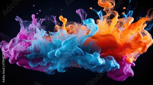 Colorful texture, background, colorful shapes of liquid on white background. © Wayu
