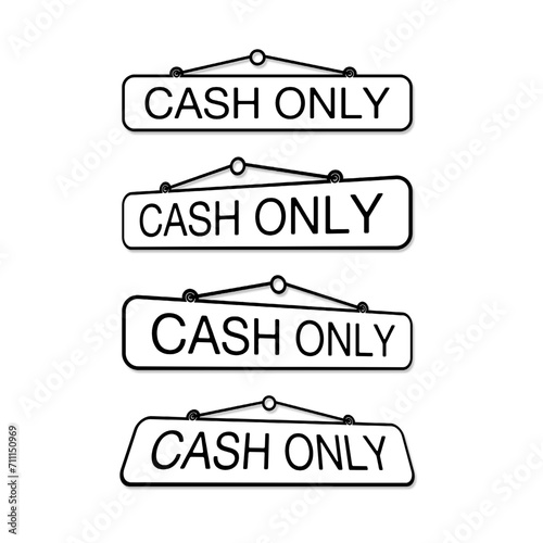 cash only sign set 