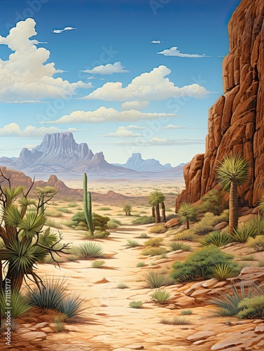 Vintage Desert Landscapes: Embracing Southwestern Painting Traditions Amidst Vast Deserts