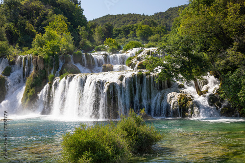 Beautiful Krka Waterfalls in Krka National Park  Croatia.