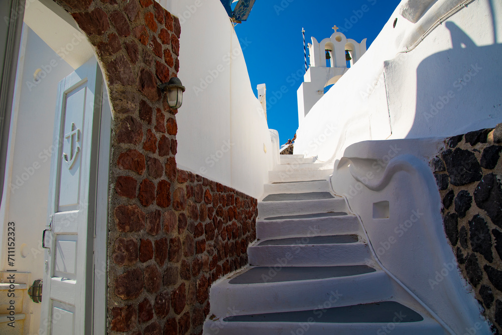 View of Oia town in Santorini island in Greece
