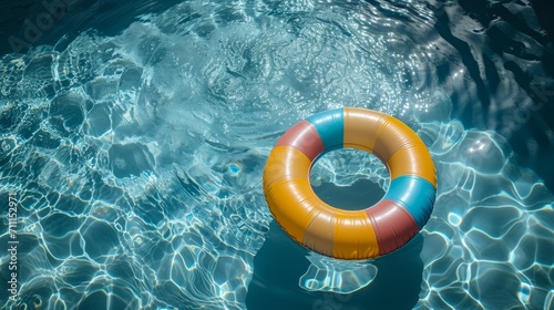 Inflatable Ring Floating in Water Pool - Summer Fun and Relaxation