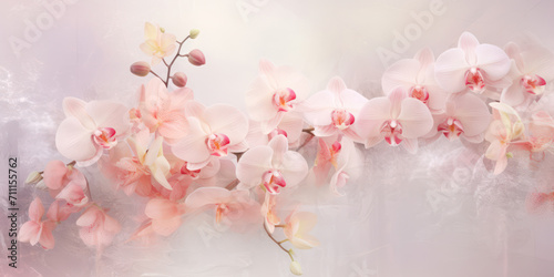 Decorative Floral Beauty: Exotic Orchid Blossom on Pink Background