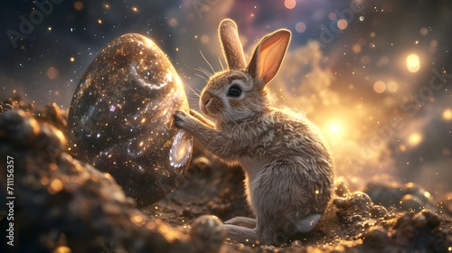 Rabbit in the space