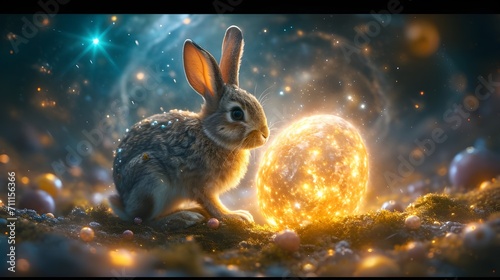 Rabbit in the space