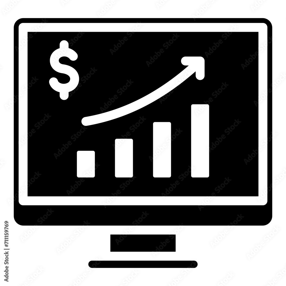 Market Trends glyph icon, related to financial strategy icon Market Trends glyph icon, related to financial strategy icon