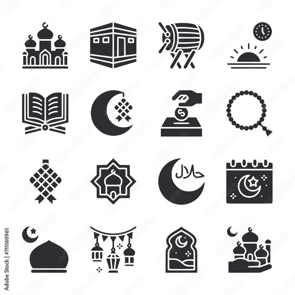 set of icons Ramadan