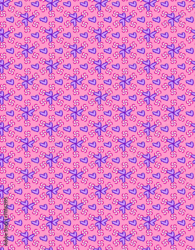 Pink and Purple Heart Seamless Pattern