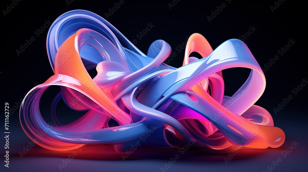 Fototapeta premium Abstract neon 3d modern illustration 