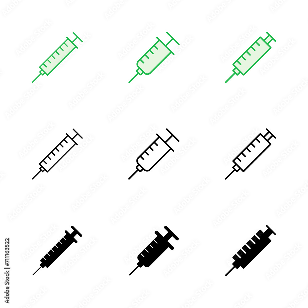 Syringe icon set. injection icon vector. Syringe icon set. injection icon vector.